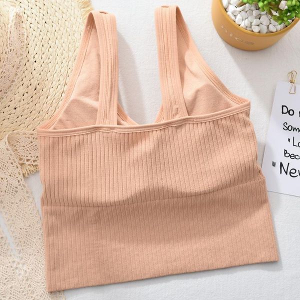 gym bra for fitness women yoga running vest seamless bra tube padded home indoor wear leisure tank workout, White;black
gym bra for fitness women yoga running vest seamless bra tube padded home indoor wear leisure tank workout, White;black