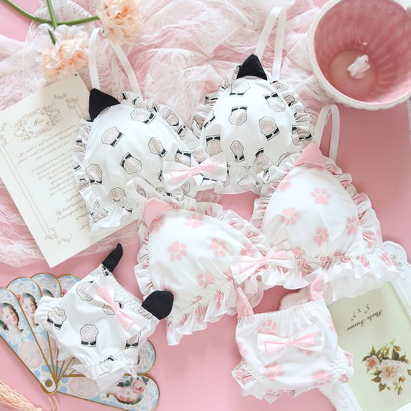 cat ears cute lolita lori thin retro cotton lingerie without steel ring embroidered flower bra set triangle cup underwear, Black;white
cat ears cute lolita lori thin retro cotton lingerie without steel ring embroidered flower bra set triangle cup underwear, Black;white