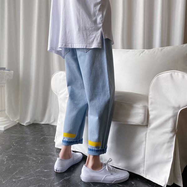 jeans men's korean straight tube loose pants fashion brand summer thin 9-point net red, Blue
jeans men's korean straight tube loose pants fashion brand summer thin 9-point net red, Blue