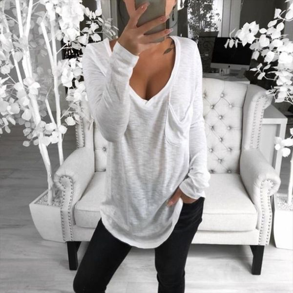 basict shirt women long sleeve womens 2020 spring autumn tee shirt women loose pocket t cotton plus size tees, White
basict shirt women long sleeve womens 2020 spring autumn tee shirt women loose pocket t cotton plus size tees, White