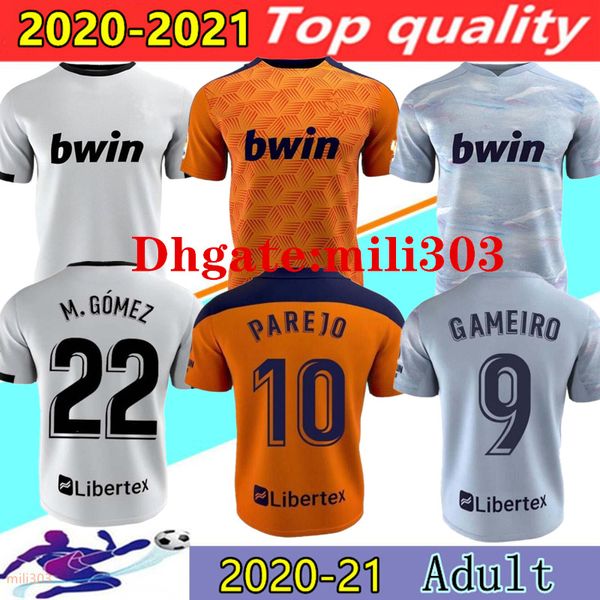 2020 2021 Valencia Cf Soccer Jerseys Camiseta De Fútbol Home Away 20 21 Guedes C.soler Gameiro Rodrigo Parejo Third Football Shirt