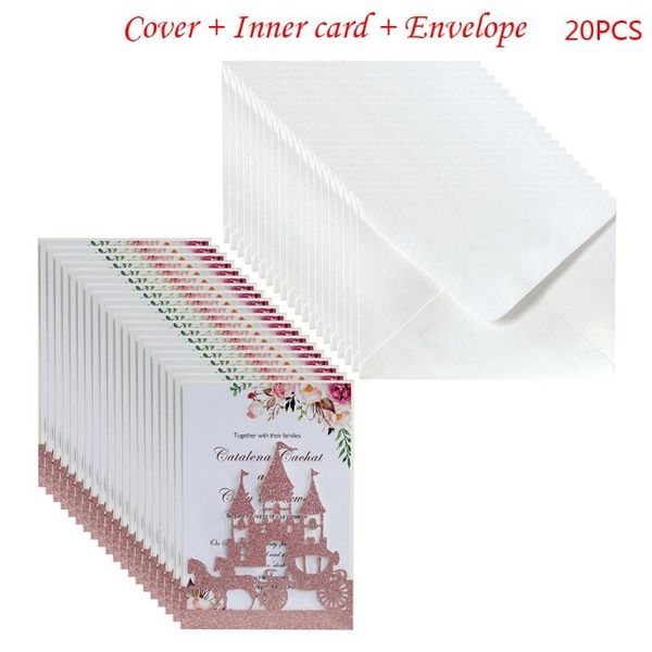 20x wedding invitations card glitter hollow castle invite envelope bridal shower 875a
20x wedding invitations card glitter hollow castle invite envelope bridal shower 875a