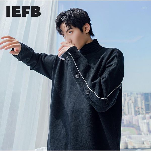 iefb men's half high collar button long sleeve casual kintted sweater 2020 autumn witner new handsome pullovers kintwear 9y49471, White;black
iefb men's half high collar button long sleeve casual kintted sweater 2020 autumn witner new handsome pullovers kintwear 9y49471, White;black