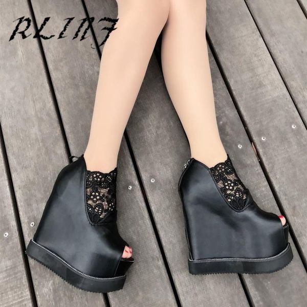 boots rlinf thick-soled wedge with 15cm high-heeled sponge cake high lace women's short, Black
boots rlinf thick-soled wedge with 15cm high-heeled sponge cake high lace women's short, Black