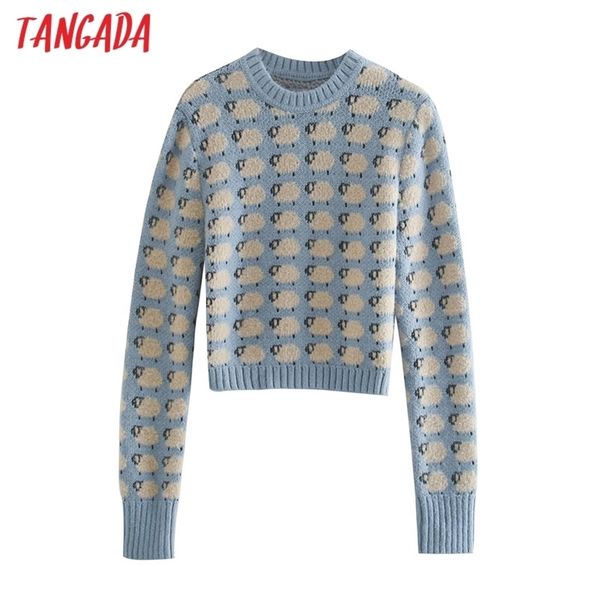 tangada women 2020 sweet animal pattern knitted sweater jumper female elegant pullovers chic lj201114, White;black
tangada women 2020 sweet animal pattern knitted sweater jumper female elegant pullovers chic lj201114, White;black