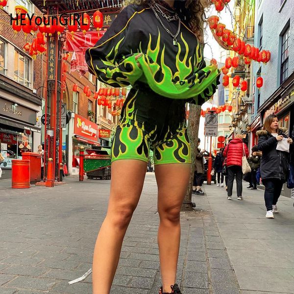 heyoungirl flame print biker shorts and fitness harajuku casual outfits ladies autumn tracksuit women fashion streetwear t200817, White
heyoungirl flame print biker shorts and fitness harajuku casual outfits ladies autumn tracksuit women fashion streetwear t200817, White