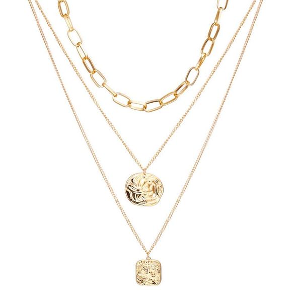trendy irregular metal coin pendant necklaces multi-layer punk design long chain necklace for women men choker jewelry gifts, Silver
trendy irregular metal coin pendant necklaces multi-layer punk design long chain necklace for women men choker jewelry gifts, Silver