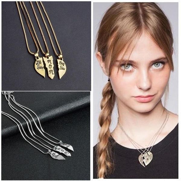 3pcs/set lettering necklace love heart pendant mother daughters children birthday family special gift necklaces jewelry, Silver
3pcs/set lettering necklace love heart pendant mother daughters children birthday family special gift necklaces jewelry, Silver