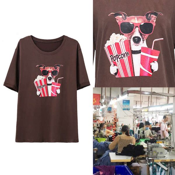 new printed short sleeve pullover t-shirt cotton fashion college style women's top, Black;gray
new printed short sleeve pullover t-shirt cotton fashion college style women's top, Black;gray