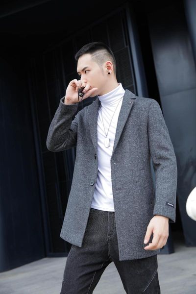 men's wool & blends 2021 winter woolen coat plus long plain grey casual wear trend goes with the wind l-2xl, Black
men's wool & blends 2021 winter woolen coat plus long plain grey casual wear trend goes with the wind l-2xl, Black