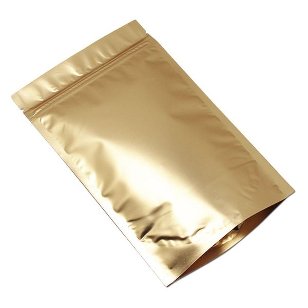 100pcs matte gold stand up aluminum foil zip lock package bag mylar foil zipper self seal food tea storage packing pouch h bbyxme
100pcs matte gold stand up aluminum foil zip lock package bag mylar foil zipper self seal food tea storage packing pouch h bbyxme