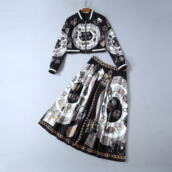 2019 stand collar long sleeve print coat and for womens fashion print and skirts 2 pieces sets 081121, White
2019 stand collar long sleeve print coat and for womens fashion print and skirts 2 pieces sets 081121, White