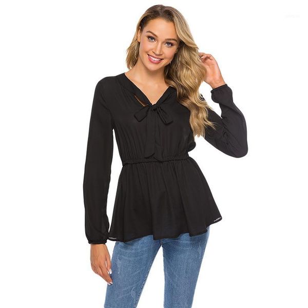 summer blouse shirt new fashion women clothing neckline lace up chiffon shirts long sleeved elegant 1, White
summer blouse shirt new fashion women clothing neckline lace up chiffon shirts long sleeved elegant 1, White