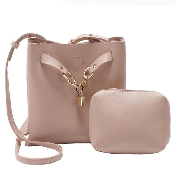 zzslhl 2 pcs/set women ladies solid color shoulder bag vintage bucket bag with lock satchel crossbody
zzslhl 2 pcs/set women ladies solid color shoulder bag vintage bucket bag with lock satchel crossbody