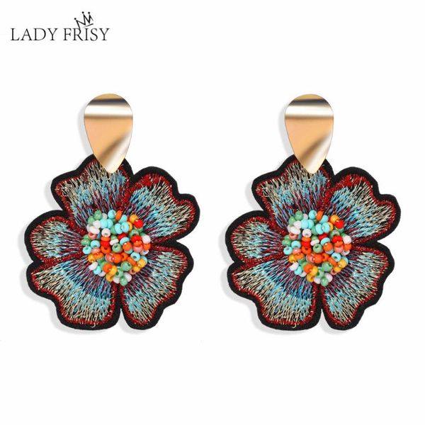ladyfirsy handmade embroidery floral statement earrings for women rose flower drop earrings wedding jewelry charm gift wholesale, Silver
ladyfirsy handmade embroidery floral statement earrings for women rose flower drop earrings wedding jewelry charm gift wholesale, Silver