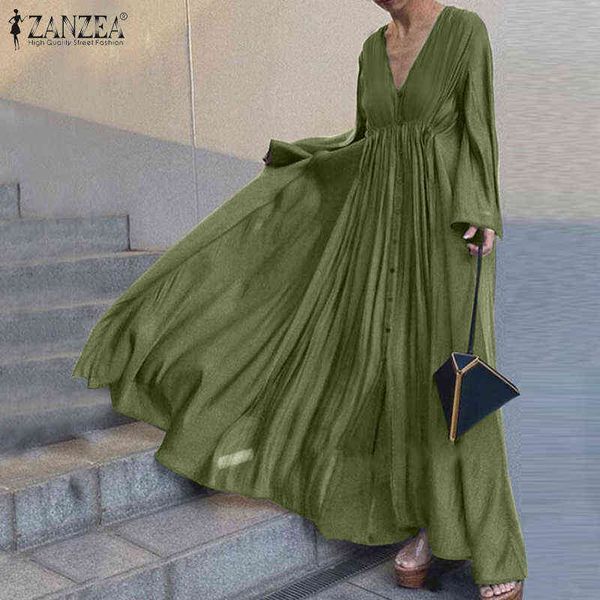 vintage solid shirt dress women spring sundress zanzea casual long sleeve maxi vestidos female v neck baggy robe 7 y220214, Black;gray
vintage solid shirt dress women spring sundress zanzea casual long sleeve maxi vestidos female v neck baggy robe 7 y220214, Black;gray