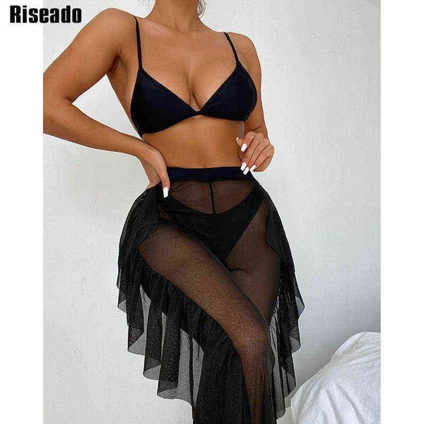 riseado bikini solid 3 piece set mesh swimsuit with pants ruffle swimwear women bathing suit brazilian biquini female, White;black
riseado bikini solid 3 piece set mesh swimsuit with pants ruffle swimwear women bathing suit brazilian biquini female, White;black