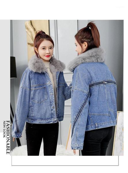 women's down & parkas cotton jacket women 2021 winter style korean version plus velvet denim loose thick big fur collar parker cotton1, Black
women's down & parkas cotton jacket women 2021 winter style korean version plus velvet denim loose thick big fur collar parker cotton1, Black
