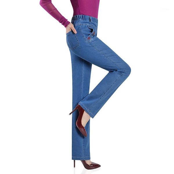 plus size casual pants women summer elastic waist jeans elasticity straight pants middle aged female high waist denim 26551, Blue
plus size casual pants women summer elastic waist jeans elasticity straight pants middle aged female high waist denim 26551, Blue