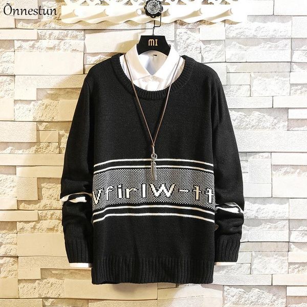 men's sweaters onnestun sweater men clothing winter print casual elasticity pullover stripe1, White;black
men's sweaters onnestun sweater men clothing winter print casual elasticity pullover stripe1, White;black