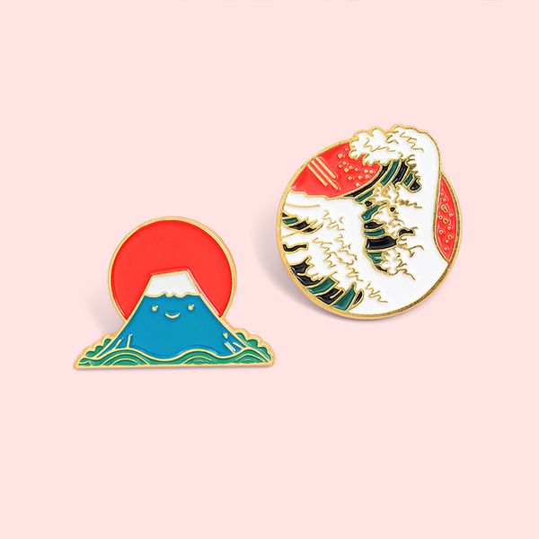 famous paintings enamel pins 'mount fuji' 'red sun at sea' brooches badges fashion pins gifts for friends, Gray
famous paintings enamel pins 'mount fuji' 'red sun at sea' brooches badges fashion pins gifts for friends, Gray