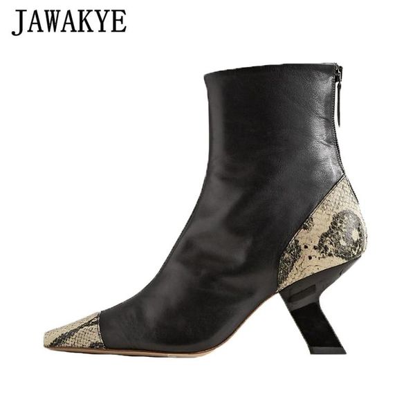 boots autumn strange heel runway shoes woman ankle snake patchwork leather party dress trendy back zip short, Black
boots autumn strange heel runway shoes woman ankle snake patchwork leather party dress trendy back zip short, Black