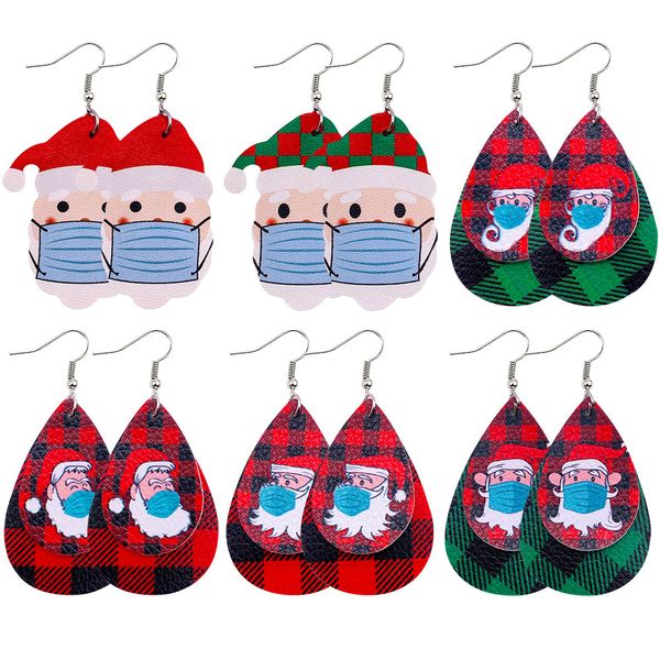 2020 new christmas earrings mask santa claus red and green lattice leather earrings fashion jewelry for women christmas gifts, Silver
2020 new christmas earrings mask santa claus red and green lattice leather earrings fashion jewelry for women christmas gifts, Silver