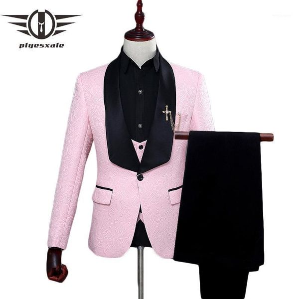 plyesxale red white pink suit men 2021 slim fit shawl collar men suits for wedding fashion jacquard 3 piece prom suits q1341, White;black
plyesxale red white pink suit men 2021 slim fit shawl collar men suits for wedding fashion jacquard 3 piece prom suits q1341, White;black