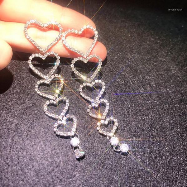 fyuan long tassel crystal drop earrings for women new shiny hear rhinestone dangle earrings weddings bride jewelry gifts1, Silver
fyuan long tassel crystal drop earrings for women new shiny hear rhinestone dangle earrings weddings bride jewelry gifts1, Silver