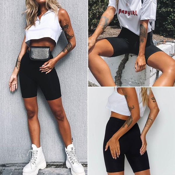 2021 summer women's cycling shorts stretch plain casual sports fitness ladies elastic waist elastic black slim shorts, White;black
2021 summer women's cycling shorts stretch plain casual sports fitness ladies elastic waist elastic black slim shorts, White;black