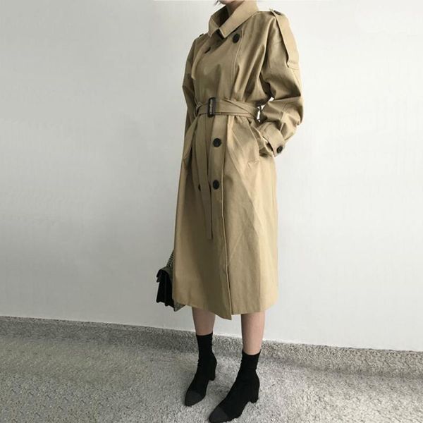 spring and autumn women's trench coat casual solid color double-breasted belt decoration long trench coat1, Tan;black
spring and autumn women's trench coat casual solid color double-breasted belt decoration long trench coat1, Tan;black