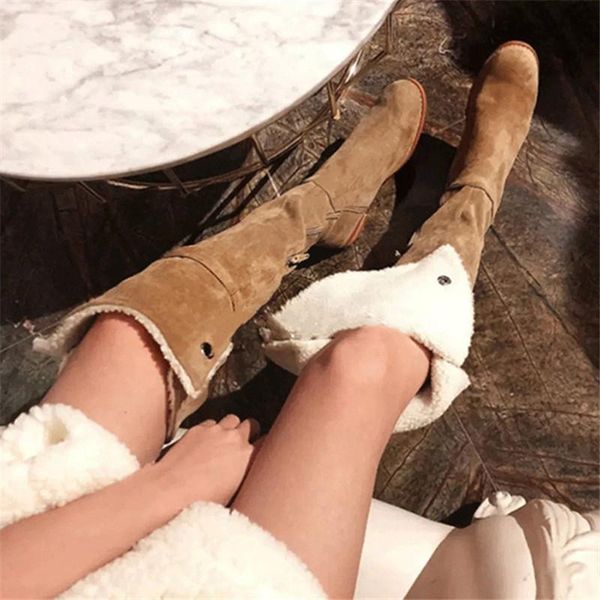 pxelena women lambswool thick fur thigh high snow boots suede low heels winter warm plush non slip shoes buckle 2021, Black
pxelena women lambswool thick fur thigh high snow boots suede low heels winter warm plush non slip shoes buckle 2021, Black