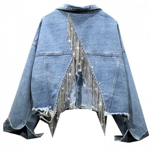 rhinestone tassel heavy industry denim jacket women 2020 spring autumn personality loose casual short jeans coat1, Black;brown
rhinestone tassel heavy industry denim jacket women 2020 spring autumn personality loose casual short jeans coat1, Black;brown