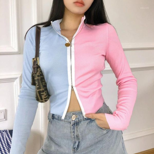 fashion ribbed zip up sweaters women casual long sleeve patchwork divide half color knitting slim women's cardigan sweater1, White
fashion ribbed zip up sweaters women casual long sleeve patchwork divide half color knitting slim women's cardigan sweater1, White