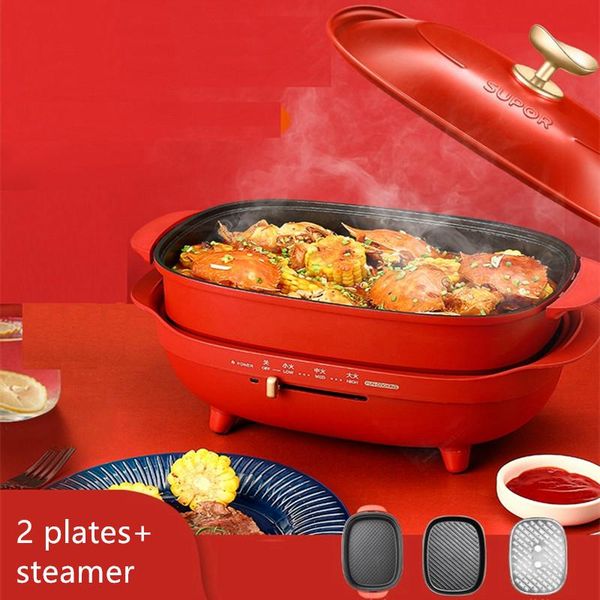 electric skillets 220v household pot non-stick frying pan multi cooker cake baking machine with stainless steel steamer
electric skillets 220v household pot non-stick frying pan multi cooker cake baking machine with stainless steel steamer