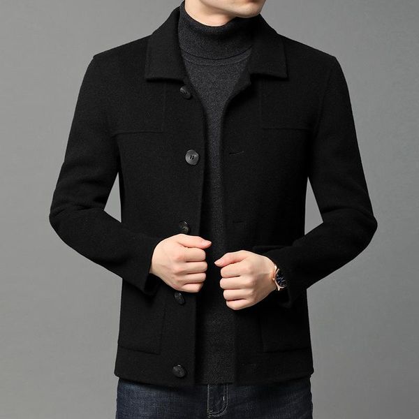 men's wool & blends 2021 double faced denim coat full lapel autumn winter casual woolen korean version solid color, Black
men's wool & blends 2021 double faced denim coat full lapel autumn winter casual woolen korean version solid color, Black