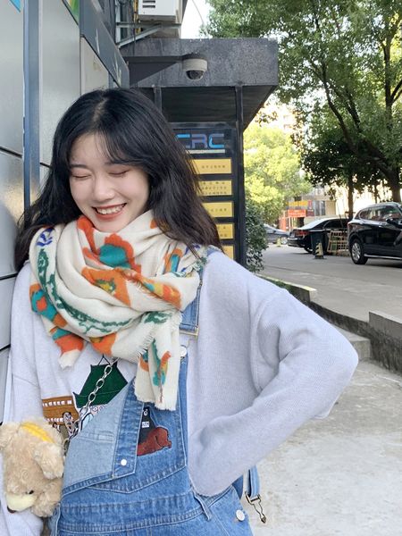 scarf autumn winter korean version versatile student thin ins cute soft girl shawl dual purpose bib, Blue;gray
scarf autumn winter korean version versatile student thin ins cute soft girl shawl dual purpose bib, Blue;gray
