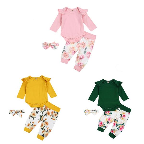 3pcs infant baby girl clothes set long sleeve crew neck ruffle romper + floral pants + headband set girls toddler clothing, White
3pcs infant baby girl clothes set long sleeve crew neck ruffle romper + floral pants + headband set girls toddler clothing, White