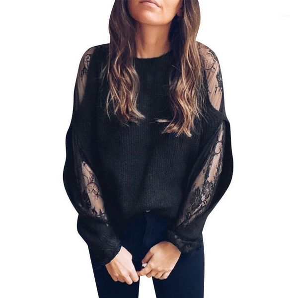 women's sweaters spring knit women o neck solid color patchwork long sleeve hollow out lace decor pullovers1, White;black
women's sweaters spring knit women o neck solid color patchwork long sleeve hollow out lace decor pullovers1, White;black