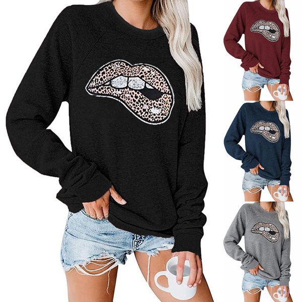 women designer lips print sweatshirts autumn winter woman long sleeve round neck sweatshirt womens pullover hooded t-shirts s-2xl, Black
women designer lips print sweatshirts autumn winter woman long sleeve round neck sweatshirt womens pullover hooded t-shirts s-2xl, Black