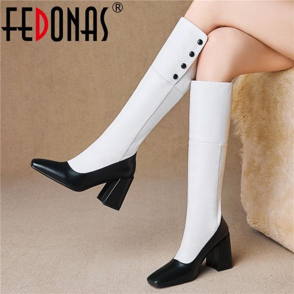 boots fedonas elegant women knee high mixed colors women's fashion winter est genuine leather wedding shoes woman heels, Black
boots fedonas elegant women knee high mixed colors women's fashion winter est genuine leather wedding shoes woman heels, Black