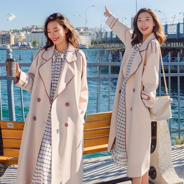 elegant solid longtrench coat for women slim turn-down collar ladies windbreaker double breasted pockets designer fall coat1, Tan;black
elegant solid longtrench coat for women slim turn-down collar ladies windbreaker double breasted pockets designer fall coat1, Tan;black