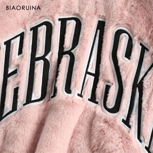 biaoruina women's nebraska letter embroidery warm thick pink fluffy hoodies female sweet casual oversized hooded sweatshirt 201203, Black
biaoruina women's nebraska letter embroidery warm thick pink fluffy hoodies female sweet casual oversized hooded sweatshirt 201203, Black