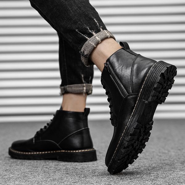2020 new martin boots 2020 autumn new middle boots british vintage work boots mens casual leather trendy shoes men, Black
2020 new martin boots 2020 autumn new middle boots british vintage work boots mens casual leather trendy shoes men, Black