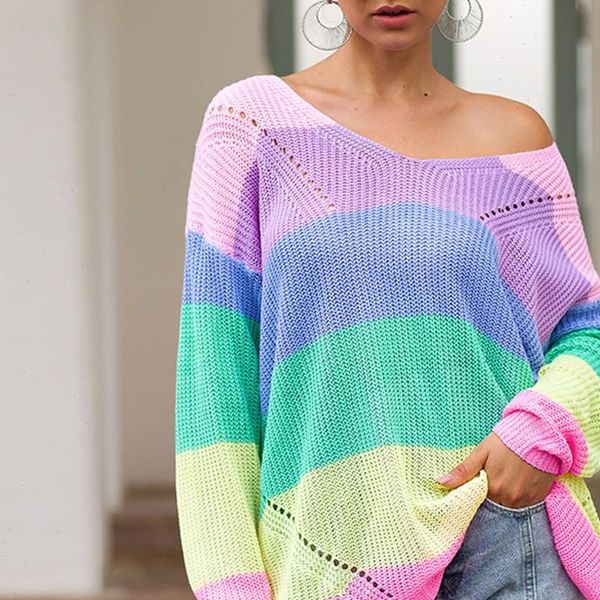 sweater women winter plus size womens patchwork long sleeve rainbow stripe blouse knit shirts casual casaco feminino, White;black
sweater women winter plus size womens patchwork long sleeve rainbow stripe blouse knit shirts casual casaco feminino, White;black