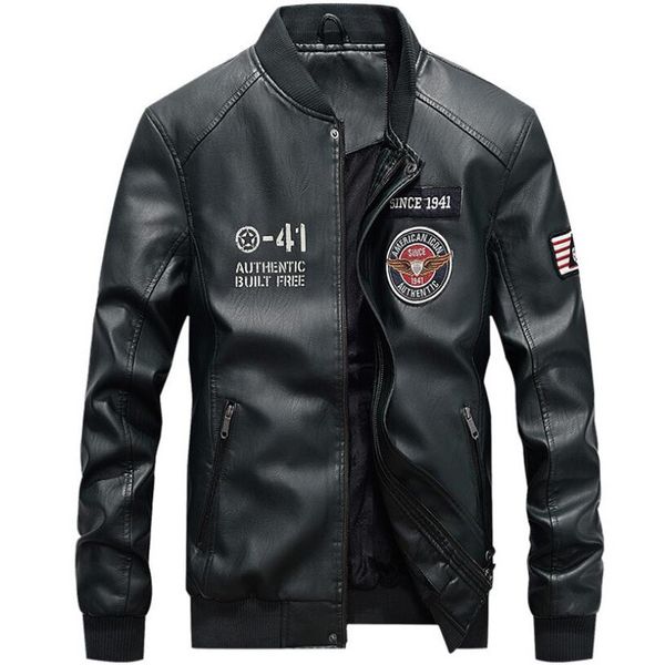 jacket men leather jacket men casual fleece thicken faux leather coats college basebal moto biker bomber jackets 201111, Black;brown
jacket men leather jacket men casual fleece thicken faux leather coats college basebal moto biker bomber jackets 201111, Black;brown