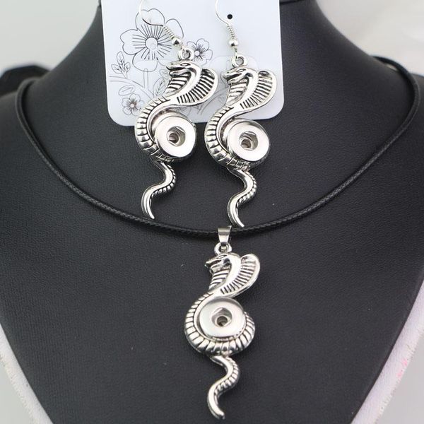 10styles to choose women statement metal lovely snake pendant 12mm snap buttons necklace earrings jewelry set, Silver
10styles to choose women statement metal lovely snake pendant 12mm snap buttons necklace earrings jewelry set, Silver