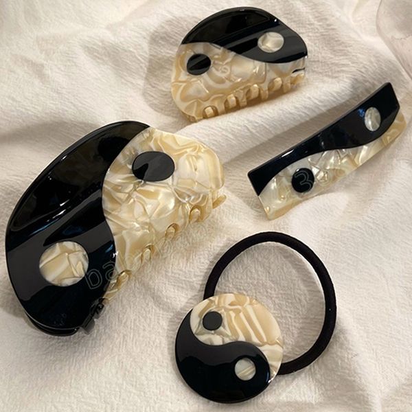 2022 fashion women large small eight-diagram hair clip hairbands headdress acetate geometric black white color girls hairpins, Slivery;white
2022 fashion women large small eight-diagram hair clip hairbands headdress acetate geometric black white color girls hairpins, Slivery;white