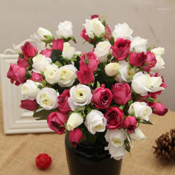 decorative flowers & wreaths 15 heads white red milticolors silk rose artificial real touch decor diy home decorations for wedding party1 
decorative flowers & wreaths 15 heads white red milticolors silk rose artificial real touch decor diy home decorations for wedding party1