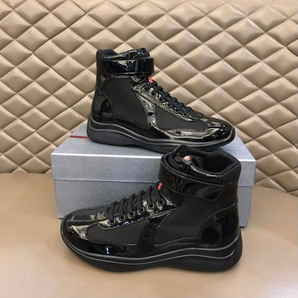 famous design brands america cup high-sneakers shoes men rubber sole fabric patent leather jogging walking technical fabric outdoor trainers, Black
famous design brands america cup high-sneakers shoes men rubber sole fabric patent leather jogging walking technical fabric outdoor trainers, Black